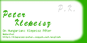 peter klepeisz business card